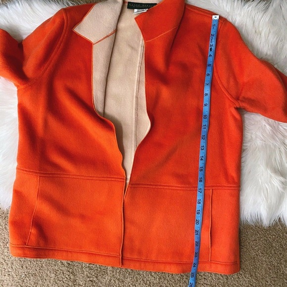 Harve Benard Wool Appliques Open Cardigan Sweater Jacket Orange Sz 10 - Picture 6 of 6